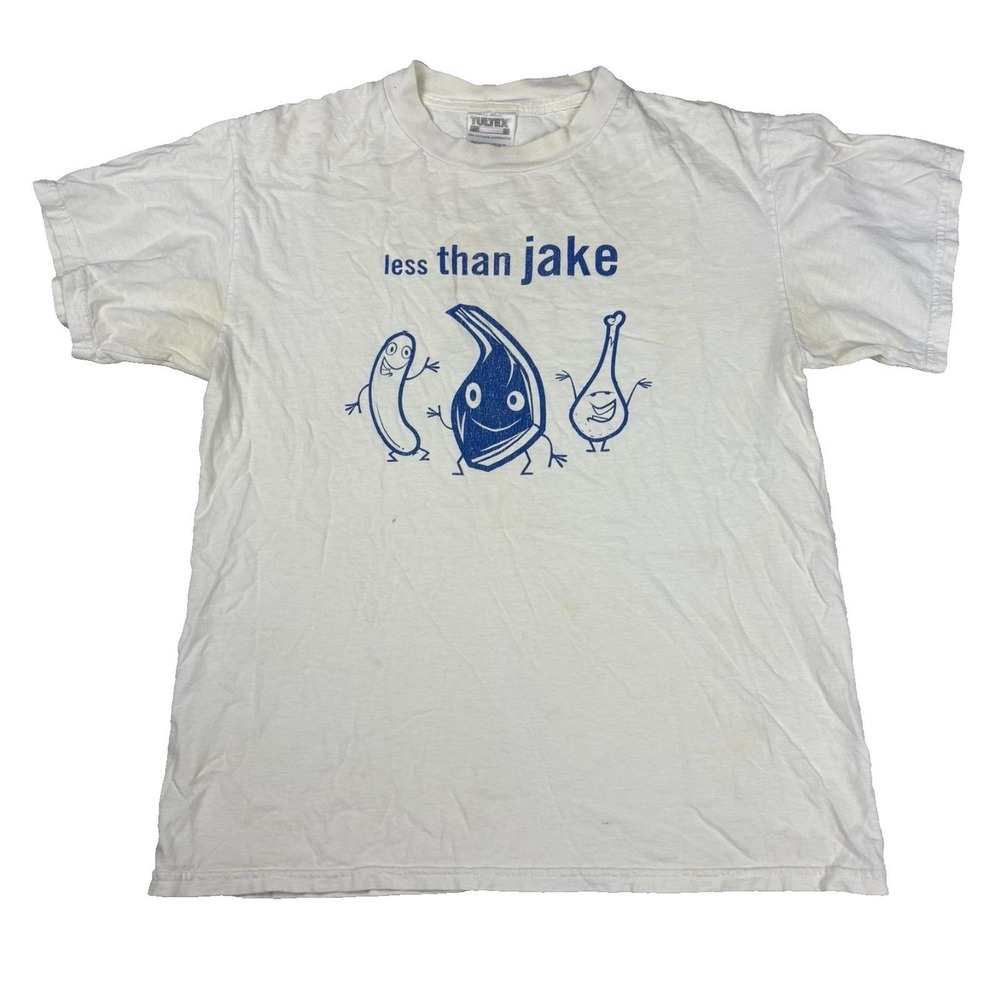 Vintage 90s Less Than Jake T-Shirt M Ska Band Tee Thrashed Single Stitch USA - Picture 3 of 8